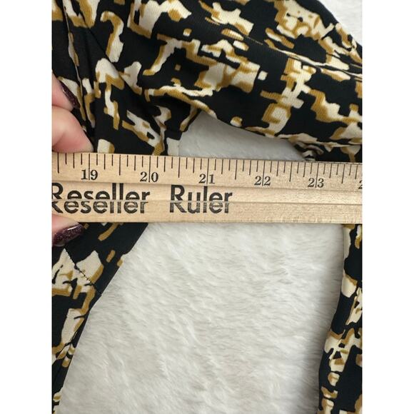 LRL Ralph Lauren Black Printed Buckle Dress 14 Office Mature - Picture 7 of 8